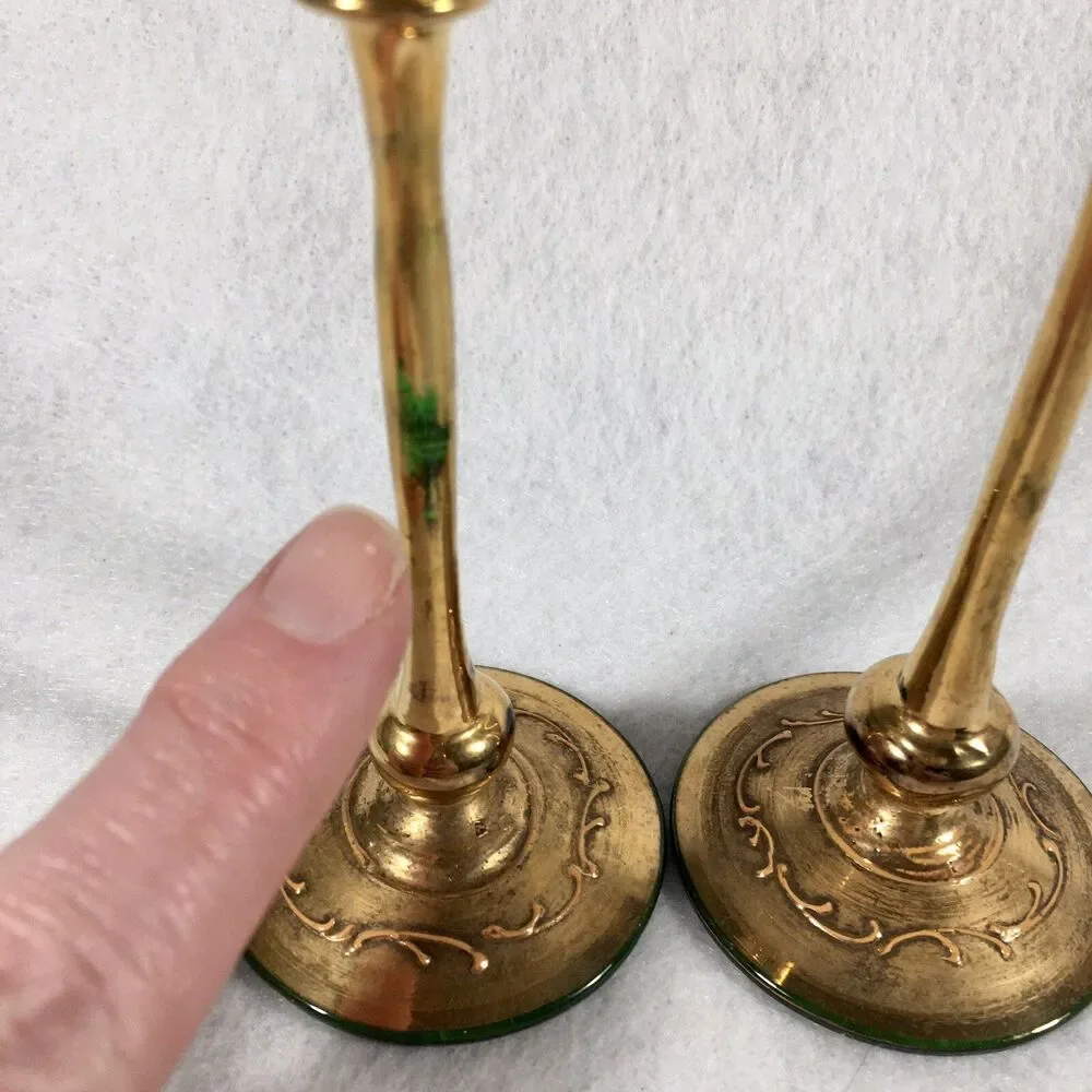 Vtg. Murano - Gold & Green -Venetian Glass- Liquor Goblet- 6.25